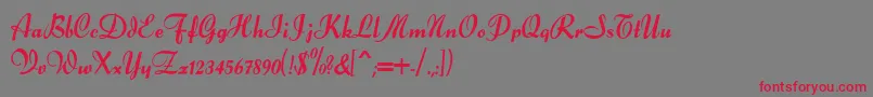 Forelle Font – Red Fonts on Gray Background