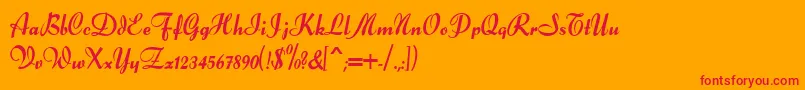 Forelle Font – Red Fonts on Orange Background