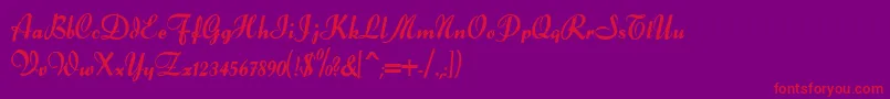 Forelle Font – Red Fonts on Purple Background