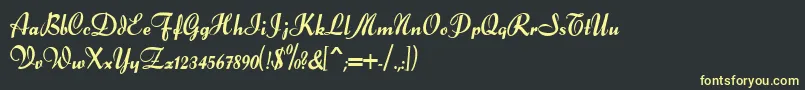 Forelle Font – Yellow Fonts on Black Background