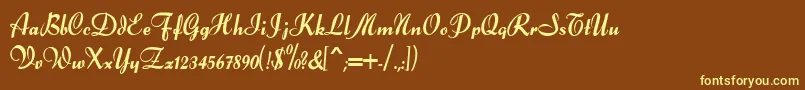 Forelle Font – Yellow Fonts on Brown Background