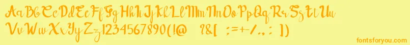 forest dream Font – Orange Fonts on Yellow Background