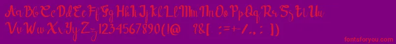 forest dream Font – Red Fonts on Purple Background