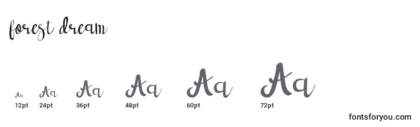 Forest dream Font Sizes