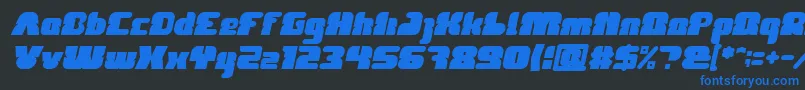 Шрифт FOREST JUMP Bold Italic – синие шрифты на чёрном фоне