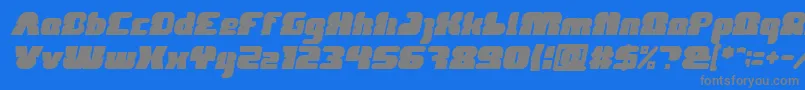 フォントFOREST JUMP Bold Italic – 青い背景に灰色の文字