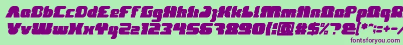 フォントFOREST JUMP Bold Italic – 緑の背景に紫のフォント