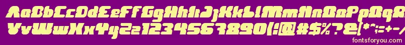 Czcionka FOREST JUMP Bold Italic – żółte czcionki na fioletowym tle
