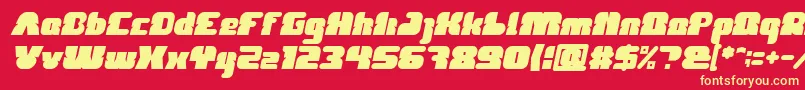 Fonte FOREST JUMP Bold Italic – fontes amarelas em um fundo vermelho