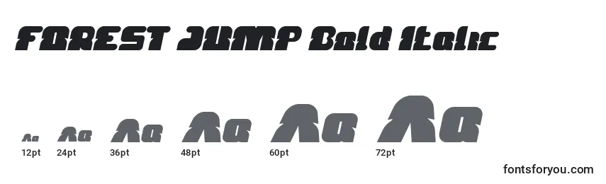 Größen der Schriftart FOREST JUMP Bold Italic