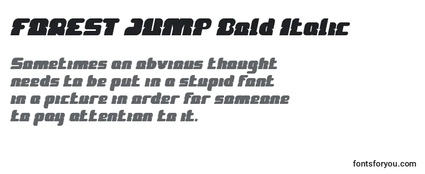 Reseña de la fuente FOREST JUMP Bold Italic