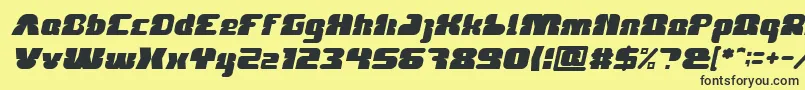 Fonte FOREST JUMP Italic – fontes pretas em um fundo amarelo