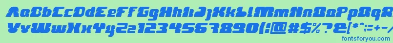 フォントFOREST JUMP Italic – 青い文字は緑の背景です。