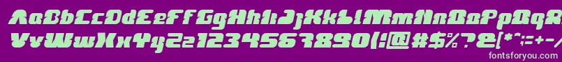 fuente FOREST JUMP Italic – Fuentes Verdes Sobre Fondo Morado