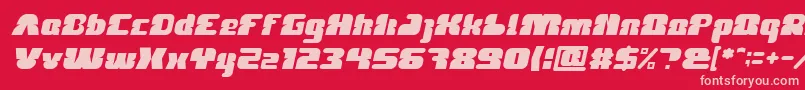 Fonte FOREST JUMP Italic – fontes rosa em um fundo vermelho