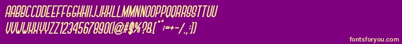 Fonte Forever Together Sans Bold Italic – fontes amarelas em um fundo roxo