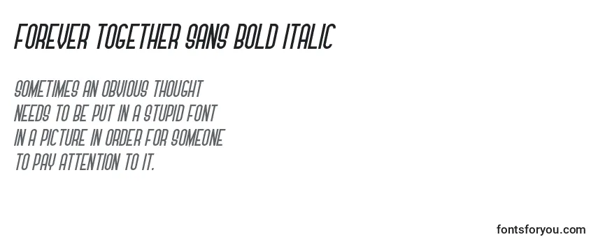 Przegląd czcionki Forever Together Sans Bold Italic