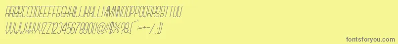 フォントForever Together Sans Light Italic – 黄色の背景に灰色の文字