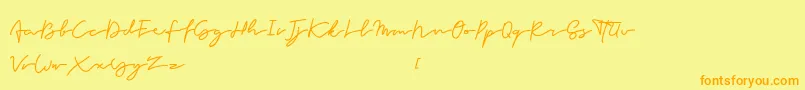 Forever Font – Orange Fonts on Yellow Background
