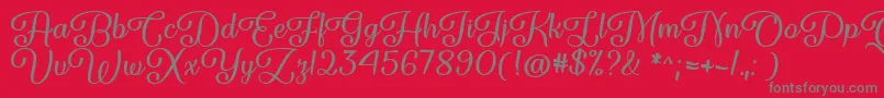 Forgiven Script   Font – Gray Fonts on Red Background