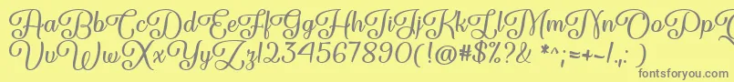Forgiven Script   Font – Gray Fonts on Yellow Background