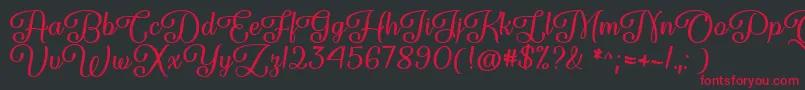Forgiven Script   Font – Red Fonts on Black Background