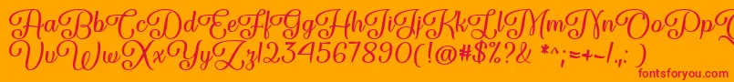 fuente Forgiven Script   – Fuentes Rojas Sobre Fondo Naranja