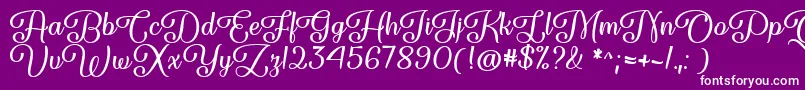 Forgiven Script   Font – White Fonts on Purple Background