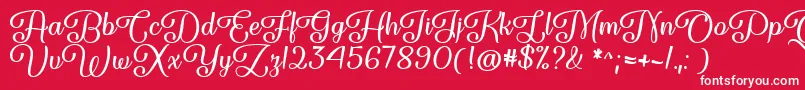 Forgiven Script   Font – White Fonts on Red Background