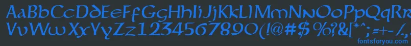 forgotten uncial Font – Blue Fonts on Black Background