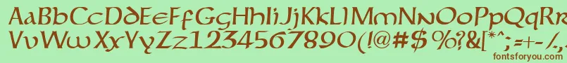 Шрифт forgotten uncial – коричневые шрифты на зелёном фоне