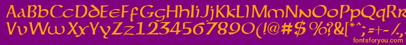 forgotten uncial Font – Orange Fonts on Purple Background