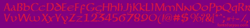 forgotten uncial Font – Red Fonts on Purple Background