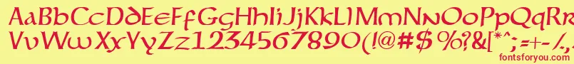 forgotten uncial Font – Red Fonts on Yellow Background