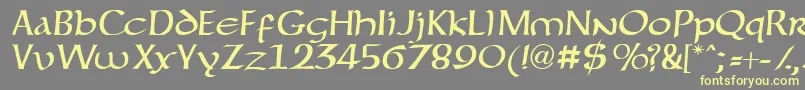 forgotten uncial Font – Yellow Fonts on Gray Background