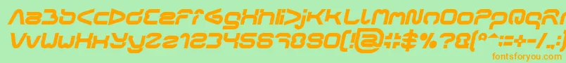 フォントFORMAL ART Bold Italic – オレンジの文字が緑の背景にあります。