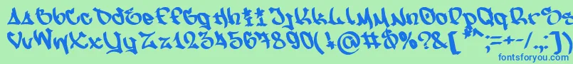 NfsMw Font – Blue Fonts on Green Background