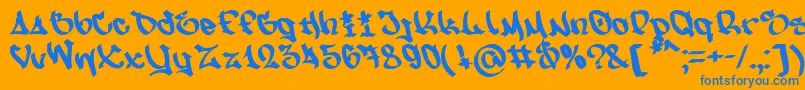 NfsMw Font – Blue Fonts on Orange Background