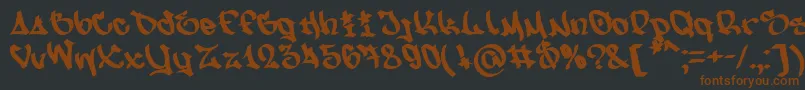 NfsMw-Schriftart – Braune Schriften auf schwarzem Hintergrund
