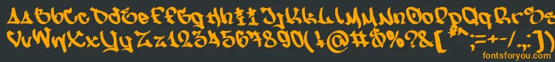 フォントNfsMw – 黒い背景にオレンジの文字