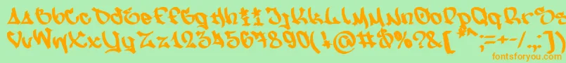 NfsMw Font – Orange Fonts on Green Background