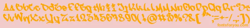 Weitere Informationen zur NfsMw-Schriftart NfsMw-Schriftart – Orangefarbene Schriften auf rosa Hintergrund