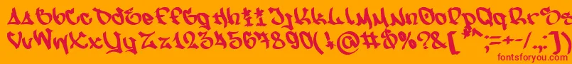 NfsMw Font – Red Fonts on Orange Background