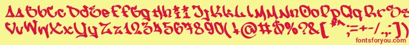 NfsMw Font – Red Fonts on Yellow Background