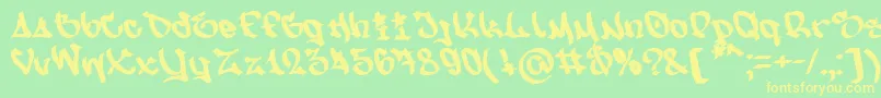 NfsMw Font – Yellow Fonts on Green Background