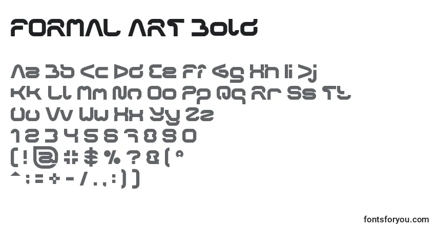 Schriftart FORMAL ART Bold – Alphabet, Zahlen, spezielle Symbole