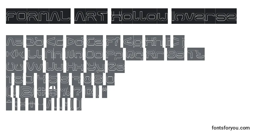 Fuente FORMAL ART Hollow Inverse - alfabeto, números, caracteres especiales