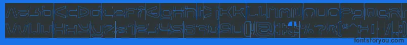 FORMAL ART Hollow Inverse Font – Black Fonts on Blue Background