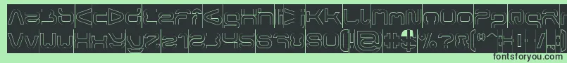 FORMAL ART Hollow Inverse-fontti – mustat fontit vihreällä taustalla