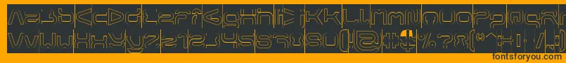 Шрифт FORMAL ART Hollow Inverse – чёрные шрифты на оранжевом фоне